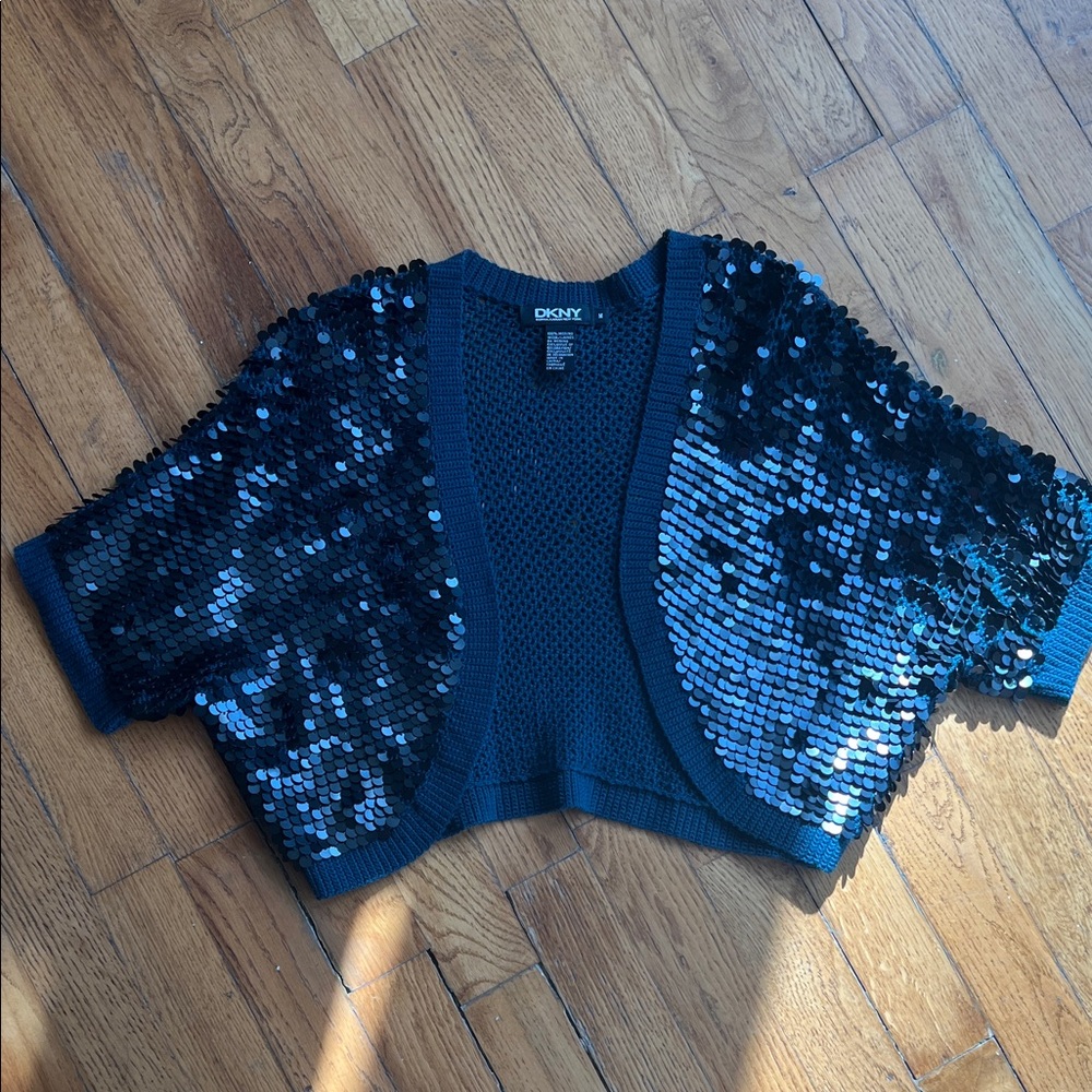 DKNY Blue Sequin Shrug